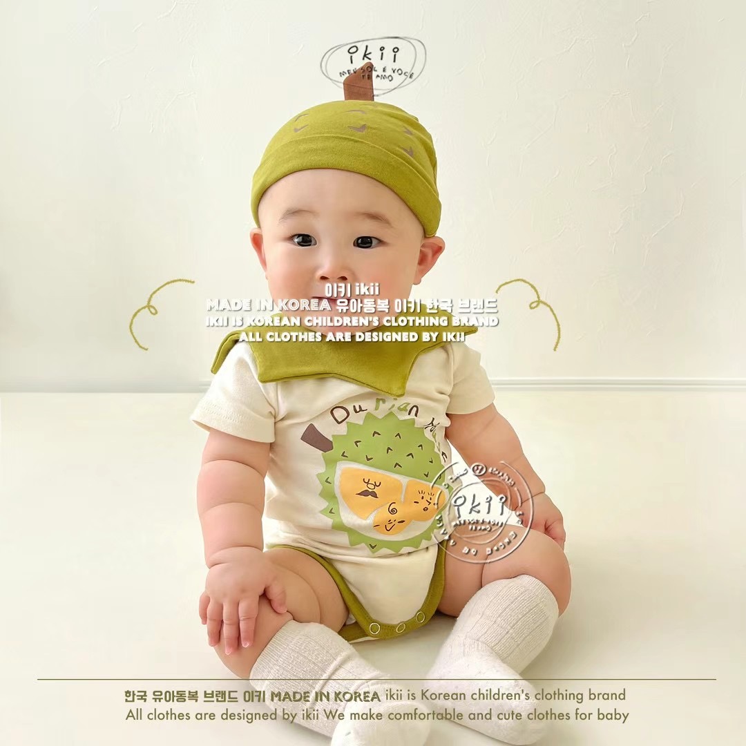 IKII 2024♡Durian (Overalls + Hat Set) 嬰兒連身衣+帽