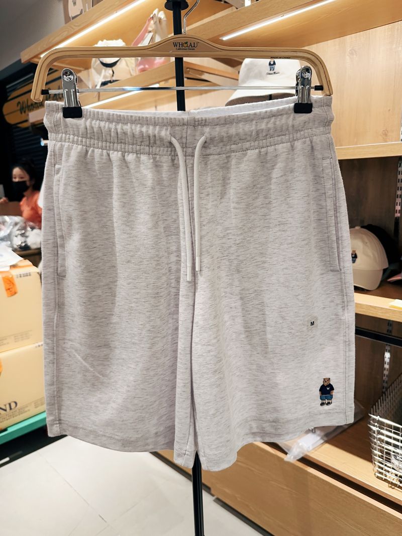 【限時優惠】WHO.A.U Steve Embroidery Half Pants - Light Melange Grey