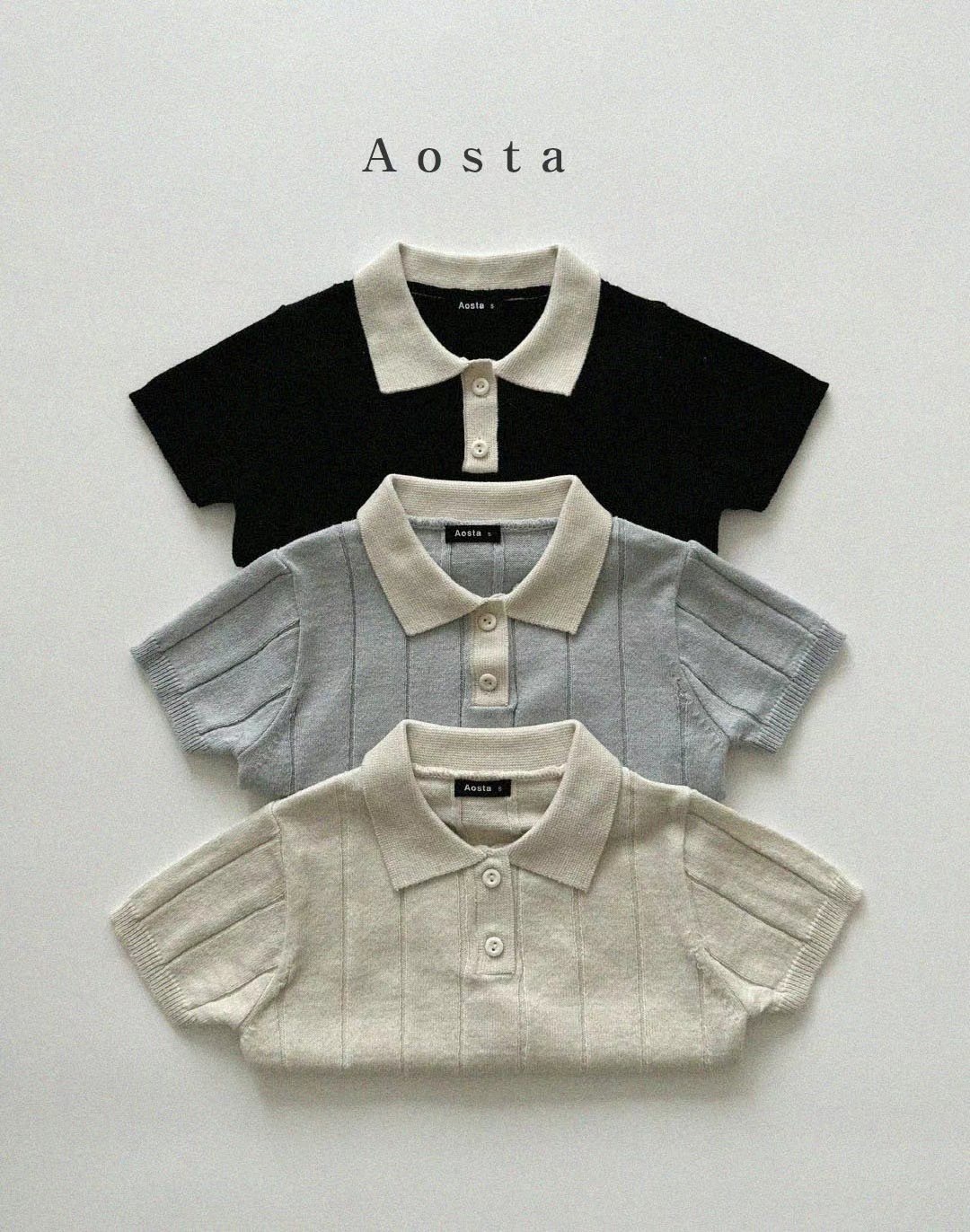 AOSTA 2024♡Gentle Knit T 韓國童裝上衣 1~5Y (3色)