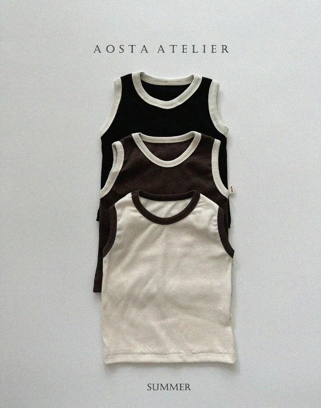 AOSTA 2024♡Lip sleeveless T 韓國童裝背心 0~5Y (3色)