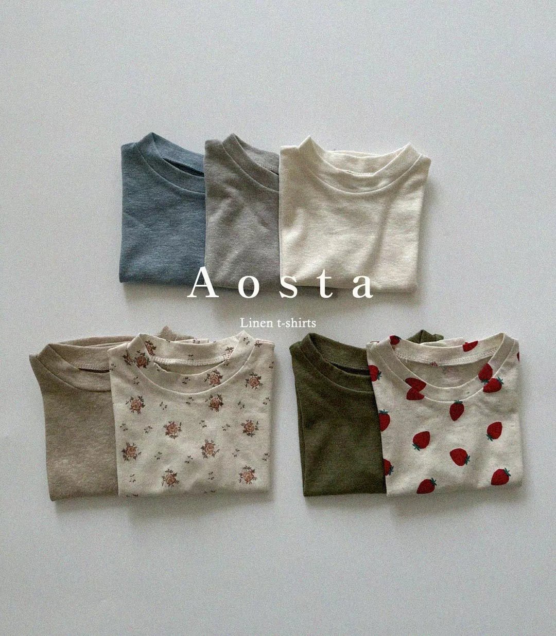 AOSTA 2024♡Linen T 韓國童裝上衣 0~5Y (7色)