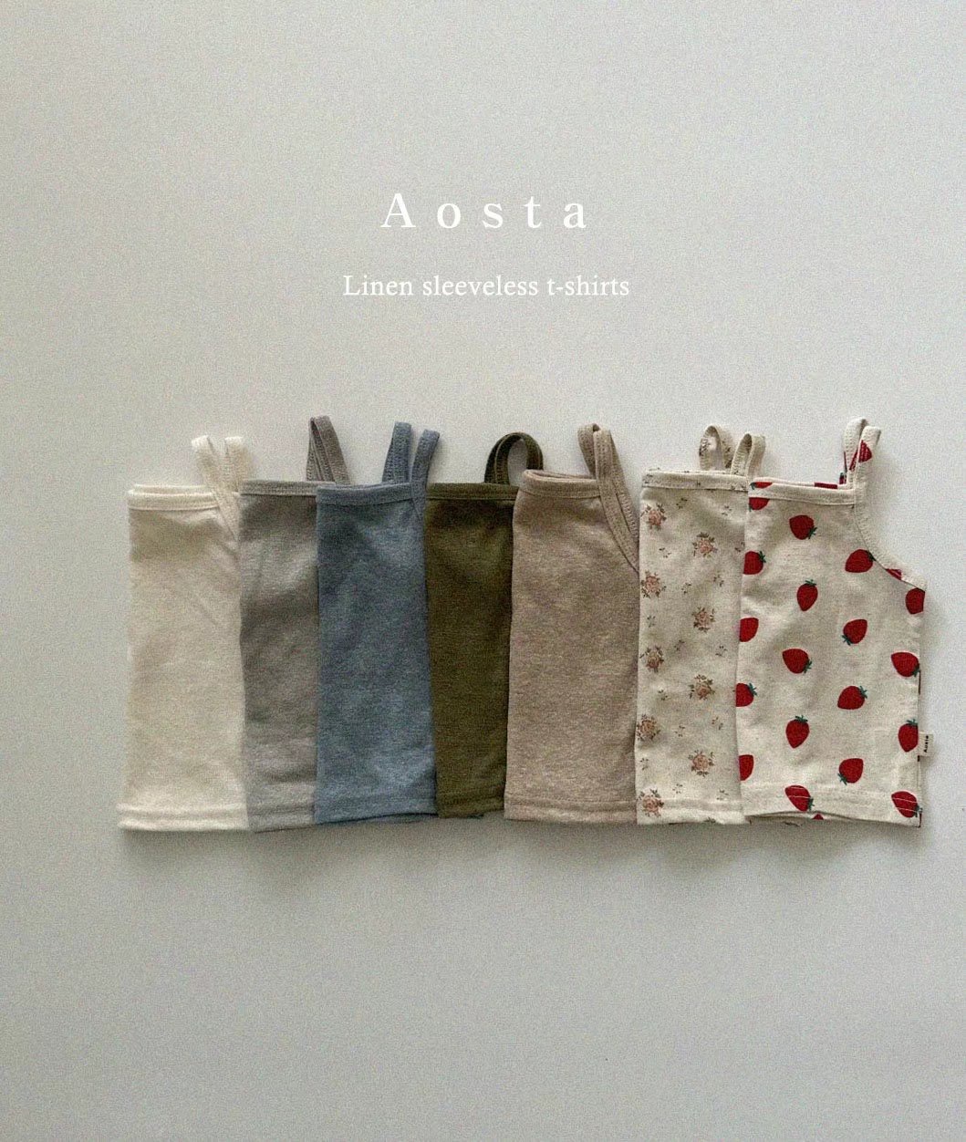 AOSTA 2024♡Linen Vest 韓國童裝上衣 0~5Y (7色)