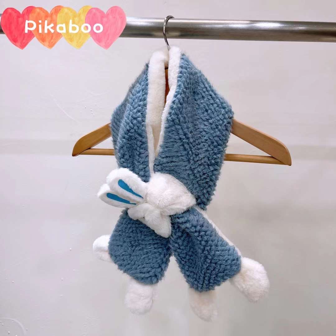 PIKABOO 可愛小兔耳朵毛絨圍巾