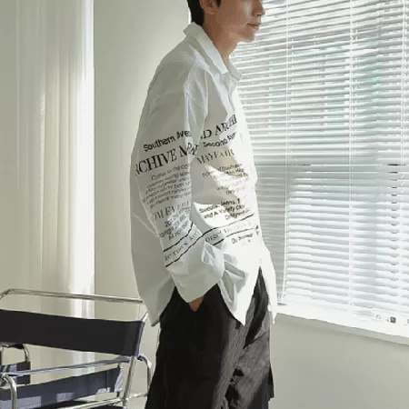 tomonari-[런던 나염 오버핏 셔츠]♡韓國男裝上衣