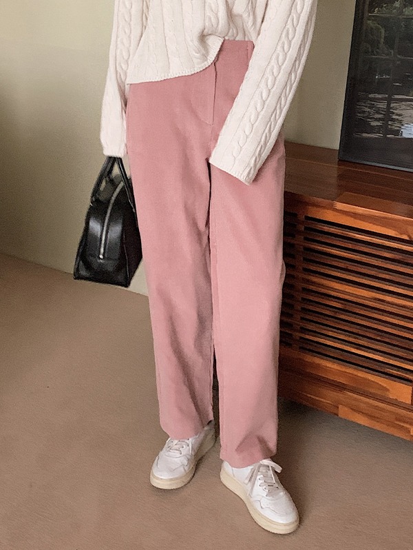 shopperland-테디 코듀로이 밴딩 일자 팬츠 (3color)♡韓國女裝褲