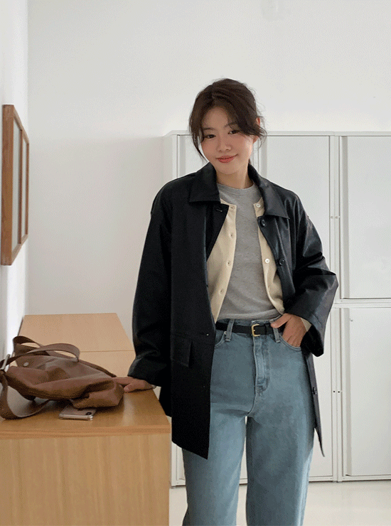 under-vi - 브리즌 하프 레더 jk (3 color)♡韓國女裝外套