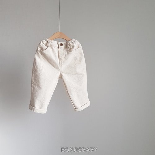 bongsbaby-아이보리 면슬랙스  [기모]♡韓國童裝褲