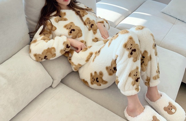 minsshop-<b>탑+팬츠 SET</b> 도리곰 수면잠옷 파자마 세트(주문폭주!)♡韓國女裝睡衣套裝