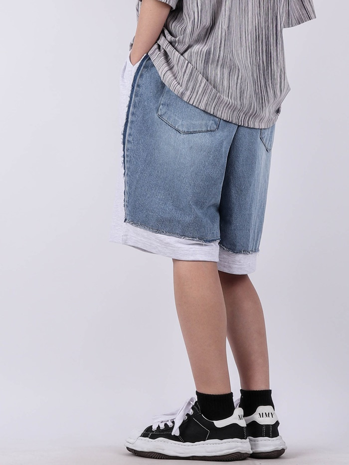 justyoung-MG Cotton Color Denim Shorts (2color)♡韓國男裝褲子