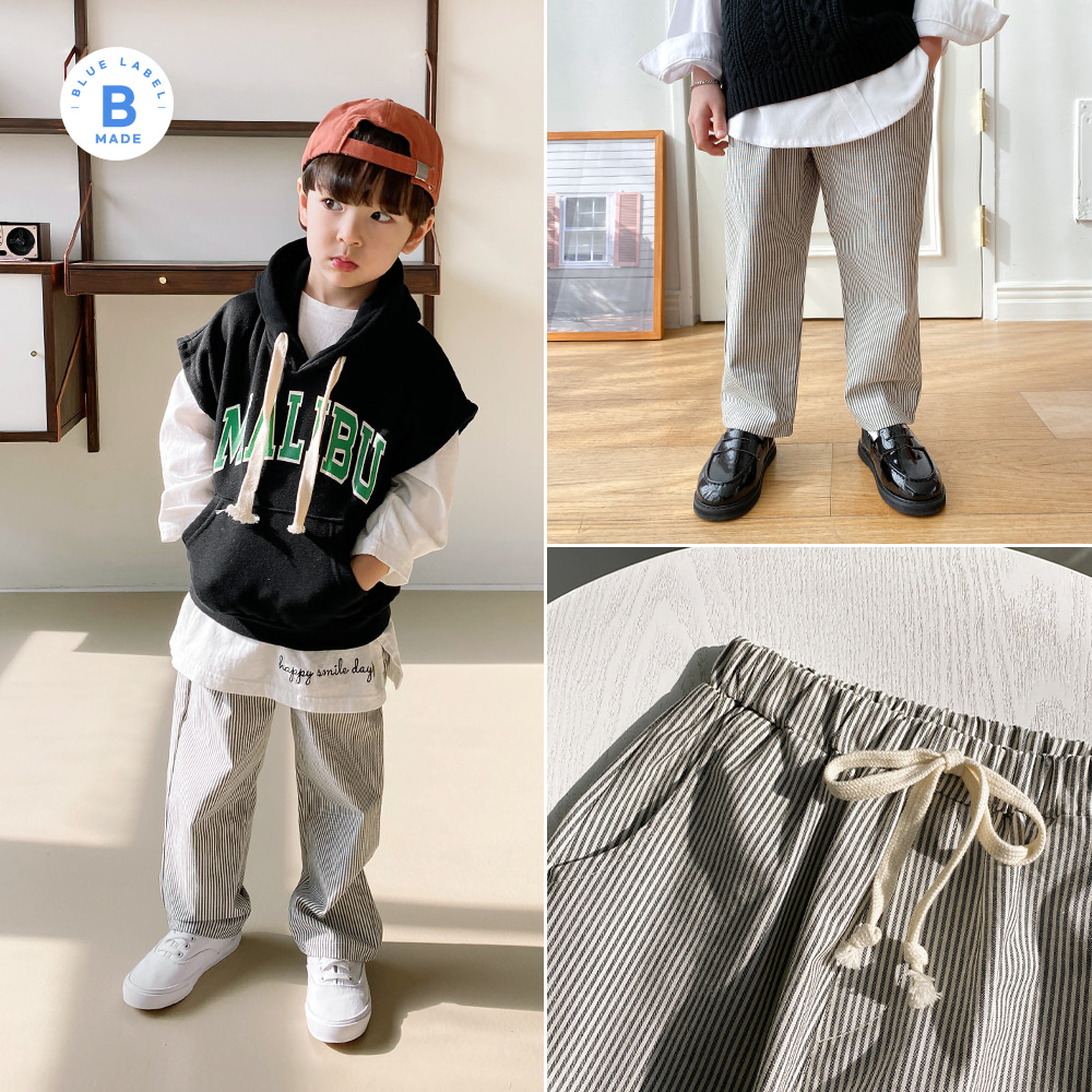 little-bro-B.심플스트라이프팬츠[팬츠BDN39]♡韓國童裝褲