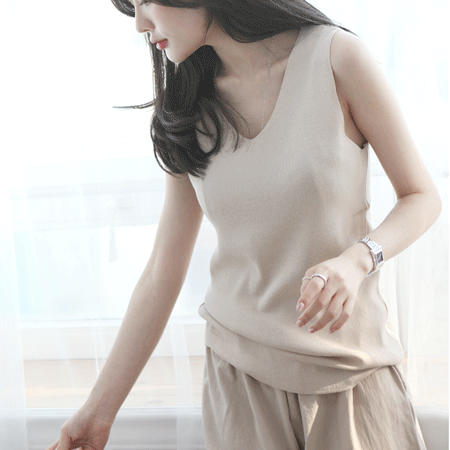 yan-story-[심플 니트 나시]♡韓國女裝上衣