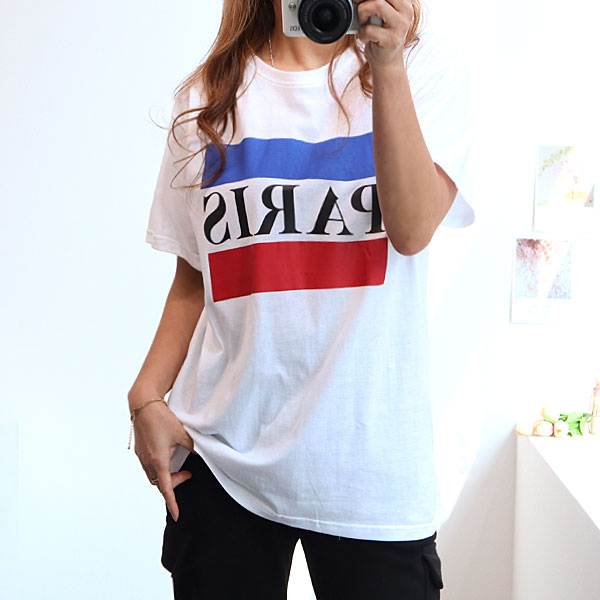 missylook-[여성 파리파리 반팔 여름 면티 흰색 라운드 티 셔츠]♡韓國女裝上衣