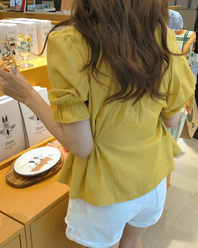 sosolmarket-셔링 리본 퍼프 블라우스 * 3color♡韓國女裝上衣
