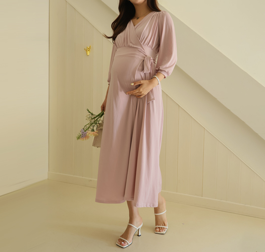 soim-[임부복*메티셔링랩 임산부원피스(수유가능)]♡韓國孕婦裝連身裙