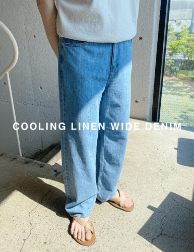 modernsweet-쿨링 린넨 와이드 데님팬츠 3color - 모던스윗(modernsweet)♡韓國男裝褲子
