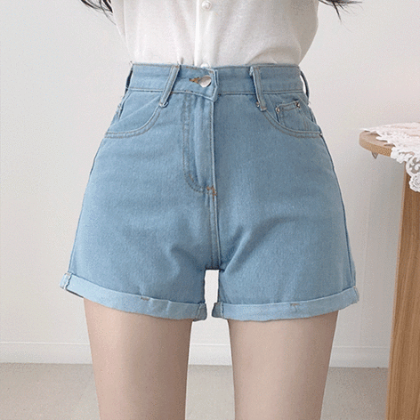 j_blin-[단독,필수템]함보 데님 숏 팬츠♡韓國女裝褲
