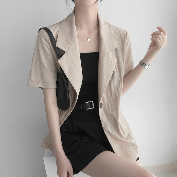 veranco-시원한 바스락 소재 여름 여성 반팔 자켓(3C)♡韓國女裝外套
