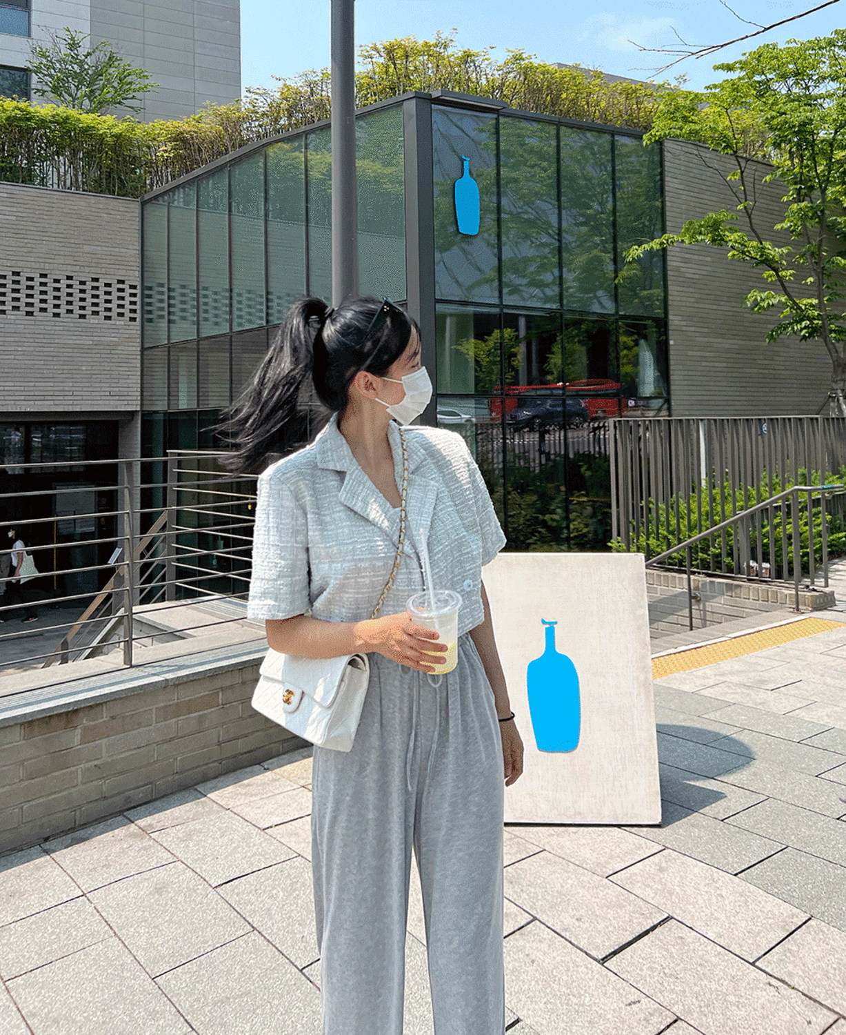 2holic-웬디 트위드 크롭 반팔 자켓(2color)♡韓國女裝外套