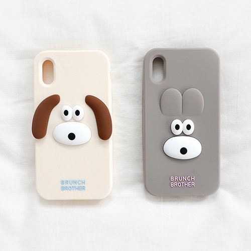 Brunch Brother - Bunny & Puppy iPhoneX/XS矽膠手機套 二種♡韓國文創