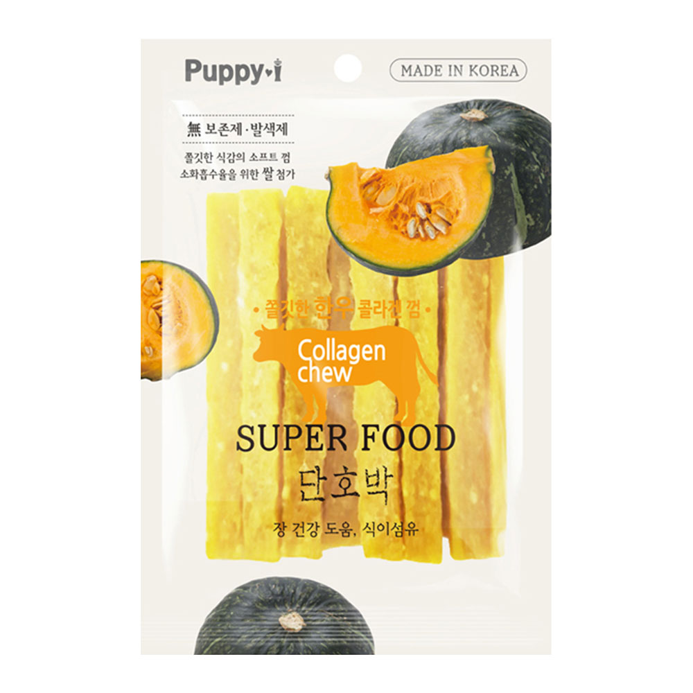韓國 Puppy'i 牛肉膠原蛋白牙膠(南瓜味) 100g |狗狗營養零食♡狗糧/零食