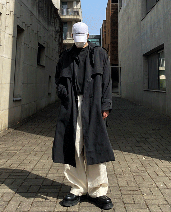 KoreanApparel-[no9005.하늘하늘 봄 오버핏 트렌치코트]♡韓國男裝外套