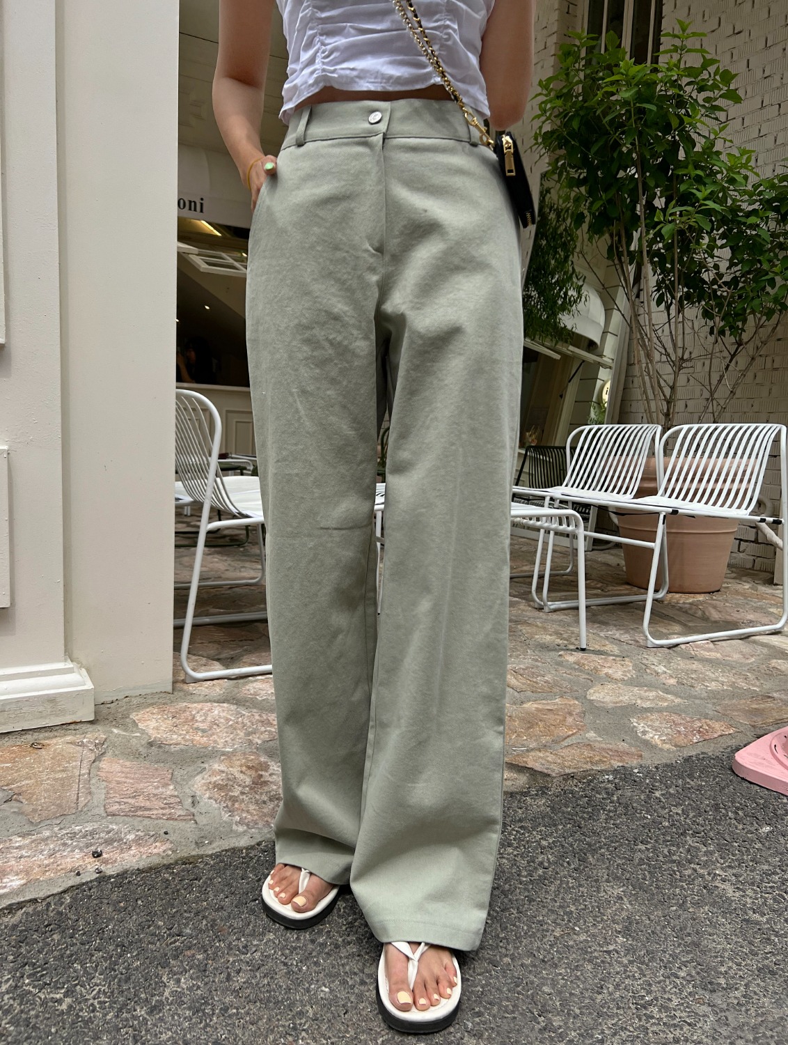 2holic-(정말편해요) 미샤 뒷밴딩 코튼 와이드 팬츠(4color)♡韓國女裝褲