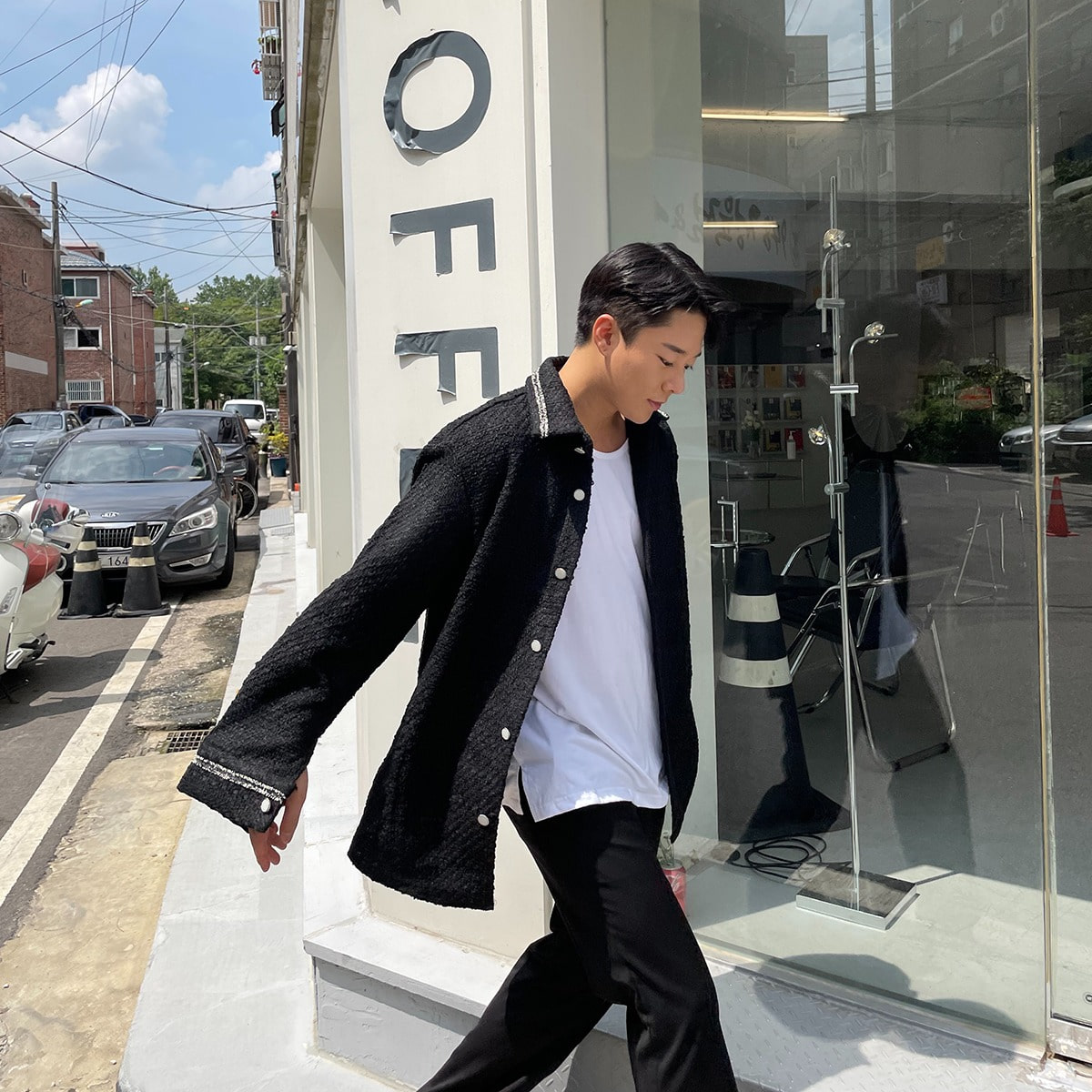 room301-어텐션 트위드 셔츠 자켓♡韓國男裝外套