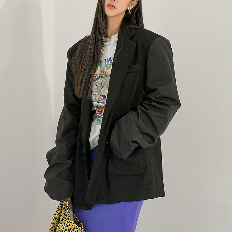 dint-[J1607 로리에 배색 레글런 싱글 자켓]Document♡韓國女裝外套