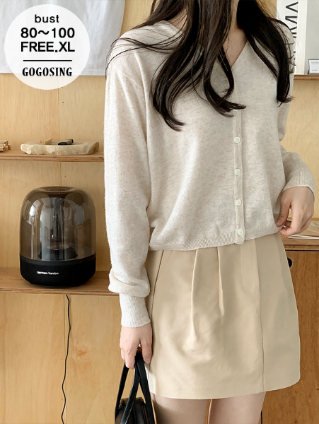 ggsing-어텀 뮤트 브이넥 가디건(12게이지 1합,가둘레)♡韓國女裝外套