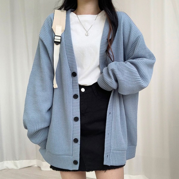 bullang-[간절기필수템] 에브릿 골지 오버핏 가디건♡韓國女裝外套