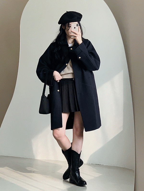 slowand-[멤버쉽10%할인/무료배송] 에테 클래식 하프울코트 - 2 color♡韓國女裝外套