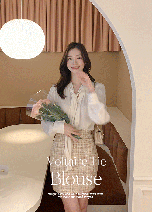 reine-볼테르타이블라우스 (3colors) new♡韓國女裝上衣
