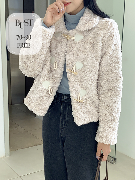 ggsing-[10일10시까지5%할인]더플 뽀글자켓 (떡볶이단추,카라,퍼)♡韓國女裝外套