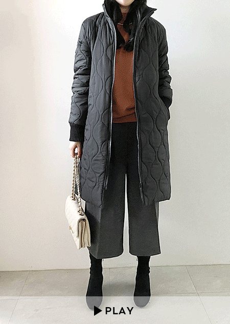 misharp-퀼팅 퍼 하프 패딩 (2 color)♡韓國女裝外套