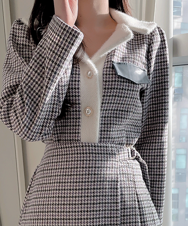 ssomedays-런드리 퍼 배색 하운드 자켓 2color - 썸데이즈♡韓國女裝外套