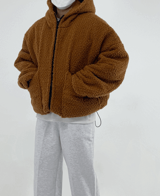 madern-퍼블 덤블 테디 후드 점퍼 (2color)♡韓國男裝外套
