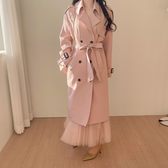 myfiona-봄메이 더블 트렌치 코트 a2734 - 러블리 로맨틱룩 피오나♡韓國女裝外套