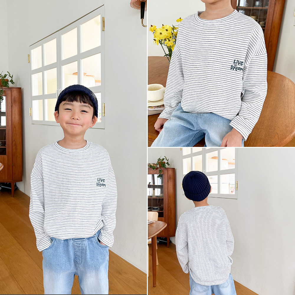 little-bro-라이브스트라이프티셔츠[티셔츠BEBX163C]♡韓國童裝上衣