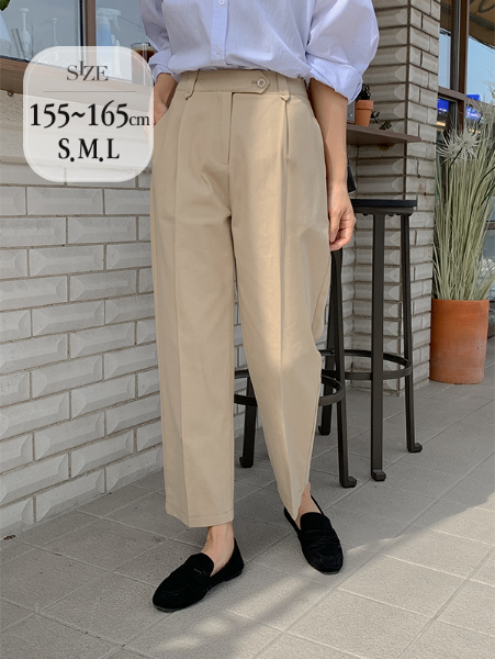 ggsing-[13일10시까지5%할인]비죠 핀턱 코튼 팬츠 (세미배기,난스판,YKK,기장별)♡韓國女裝褲