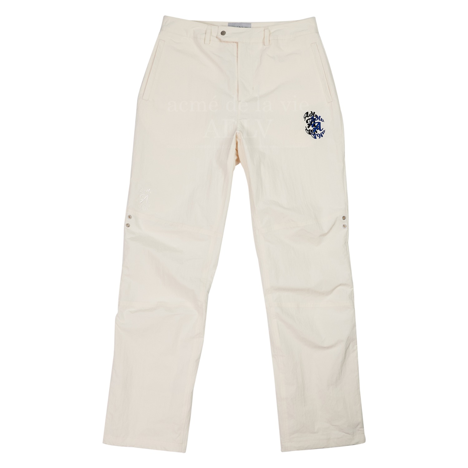 ADLV-[아크메드라비] MULTI EMBROIDERY WOVEN PANTS IVORY