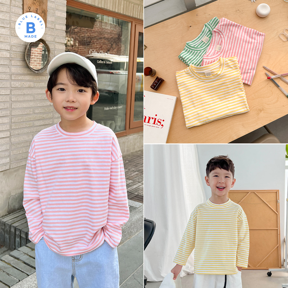 little-bro-B.파스텔크레용단가라티[티셔츠BECQ509D]♡韓國童裝上衣