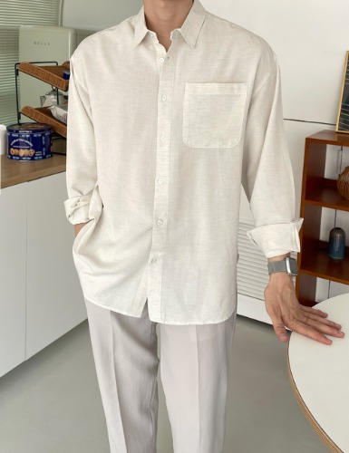 modernsweet-퍼펙트 린넨 오버핏 셔츠 5color - 모던스윗(modernsweet)♡韓國男裝上衣