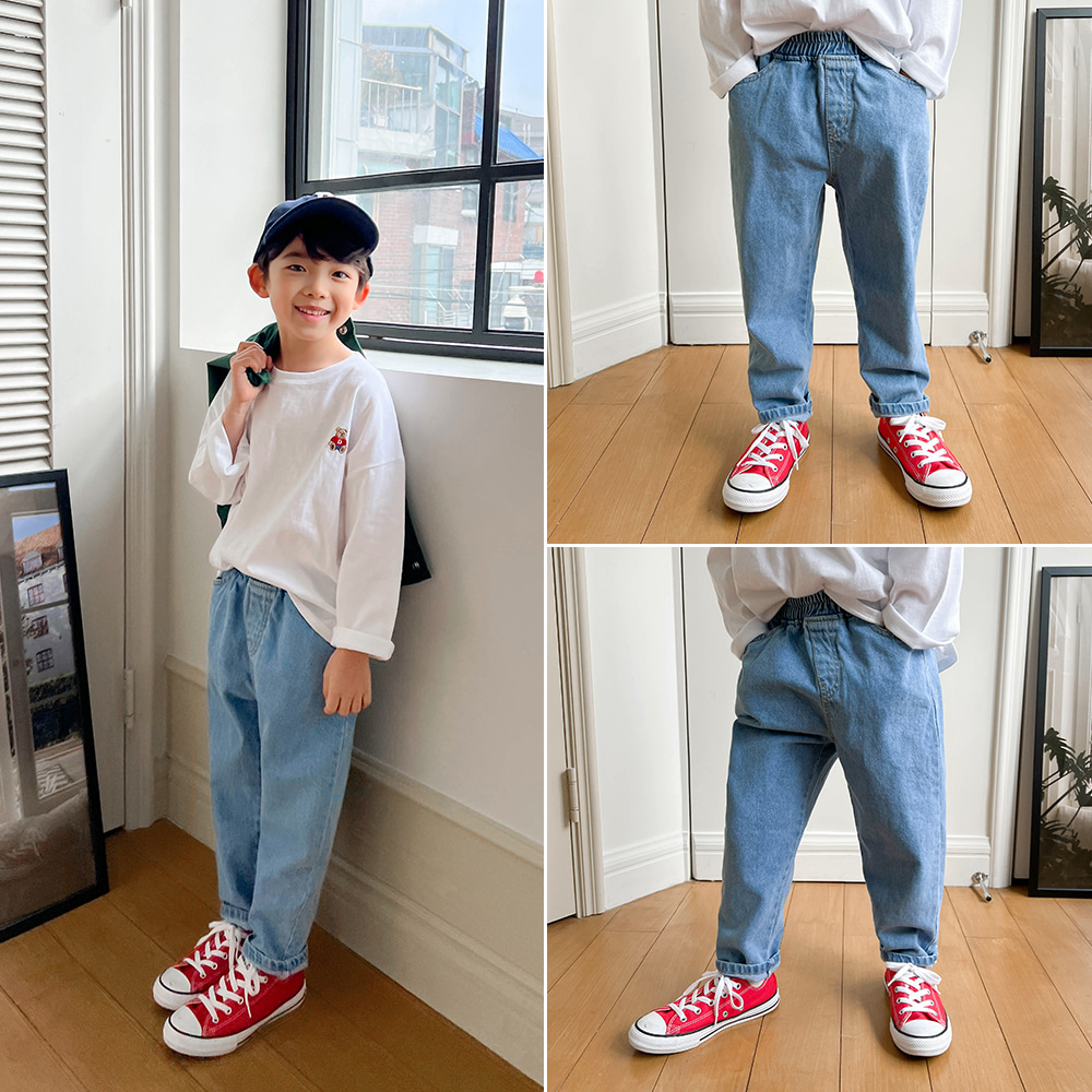 little-bro-파인오케이데님팬츠[팬츠BEAF597D]♡韓國童裝褲