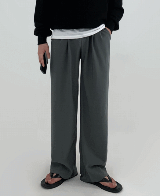 madern-유니섹스 핀턱 와이드 팬츠 (4color)♡韓國男裝褲子