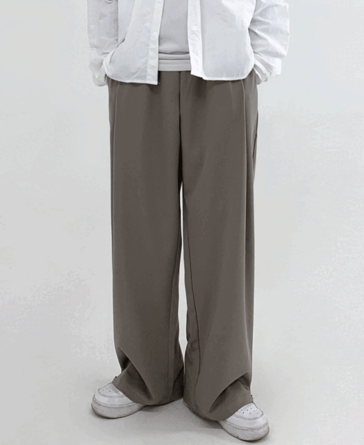 madern-스냅 버튼 밴딩 와이드 슬랙스 (3color)♡韓國男裝褲子