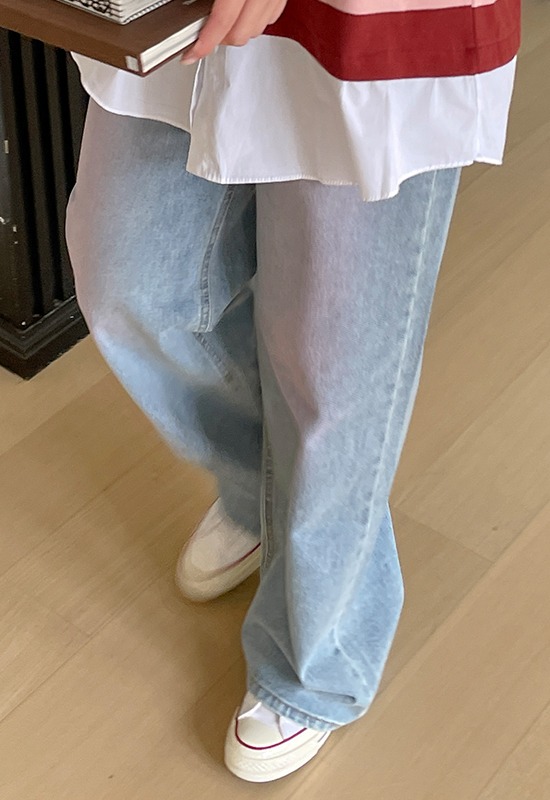 richmood-핑크빔 denim p (1color)♡韓國加大碼褲