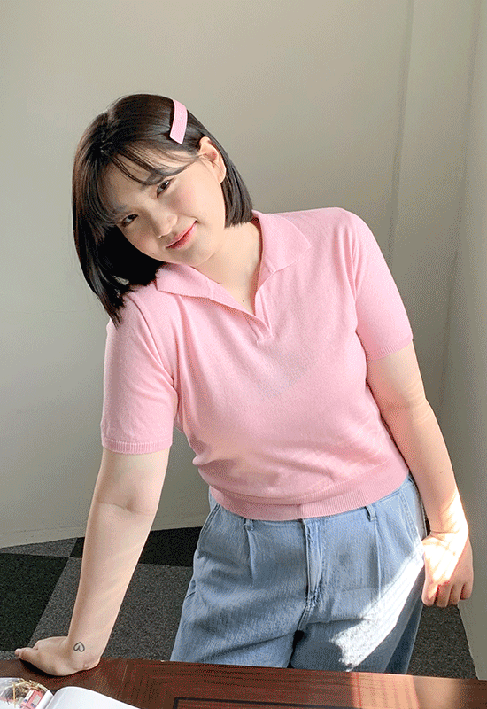 richmood-어베인 카라 t (6color)♡韓國加大碼上衣