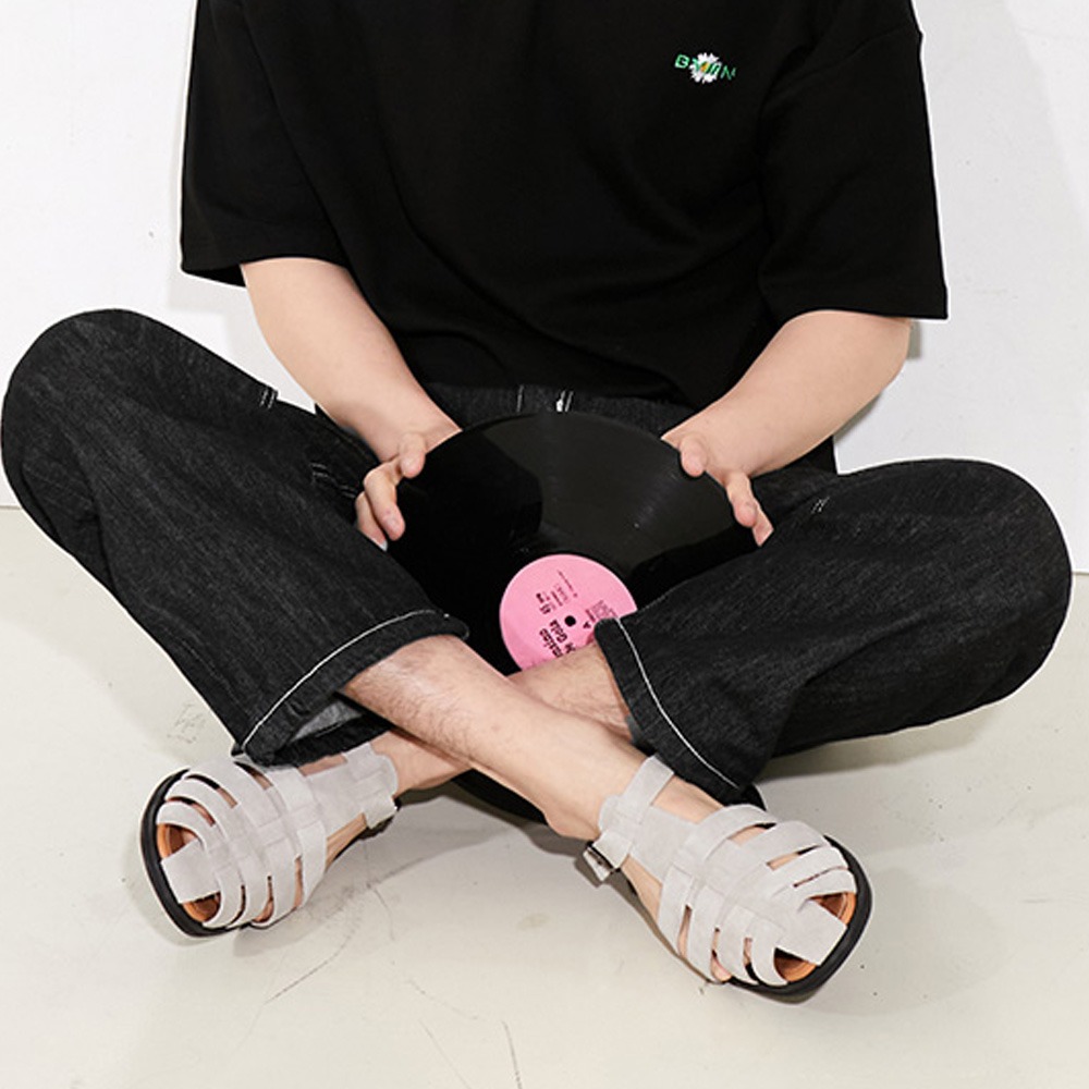 bymono-테크 버클 소가죽 샌들[250,260,270,280]♡韓國男裝鞋