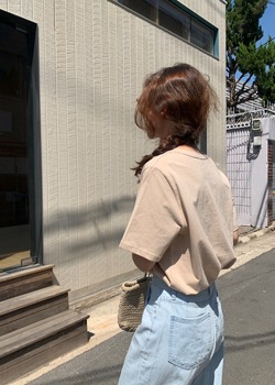 ifgirl-베이글 티 (4color) 넥 스티치가 예쁜 티, 폭주 - 이프걸♡韓國女裝上衣