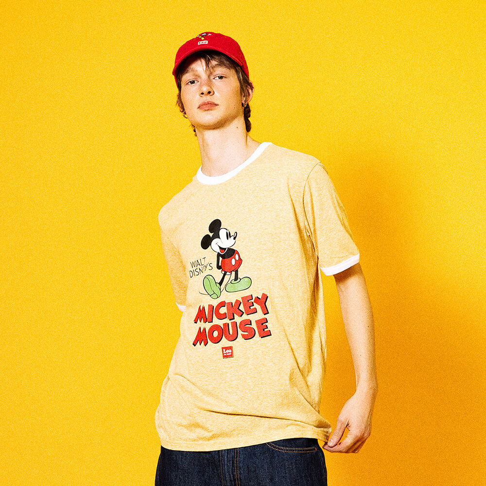 [Lee x Disney] Mickey Mouse Classic Graphic Ringer T-shirt Yellow
